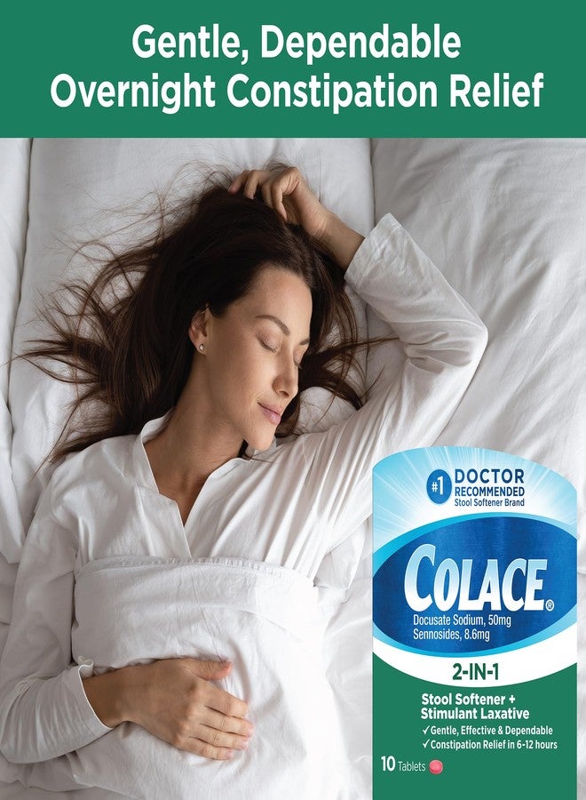 Colace 2-IN-1 Stool Softener & Stimulant Laxative Tablets, 10 Count, Gentle Constipation Relief In 6-12 Hours - Image 2